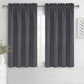 Dwcn Kitchen Blackout Short Curtains for Bedroom 45 Inch Length 2 Panels Set, Solid Thermal Insulated Energy Saving Rod Pocket Window …