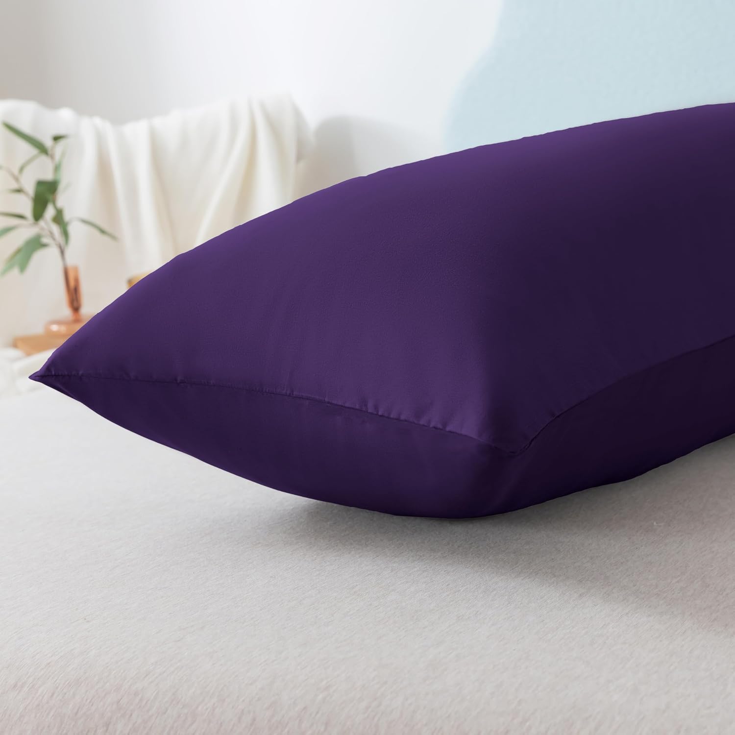 Ubauba Memory Foam Body Pillow with Cover, Full Large Body Pillows Insert for Adults with Envelope Closure Pillowcase, Firm & Fluffy Long…
