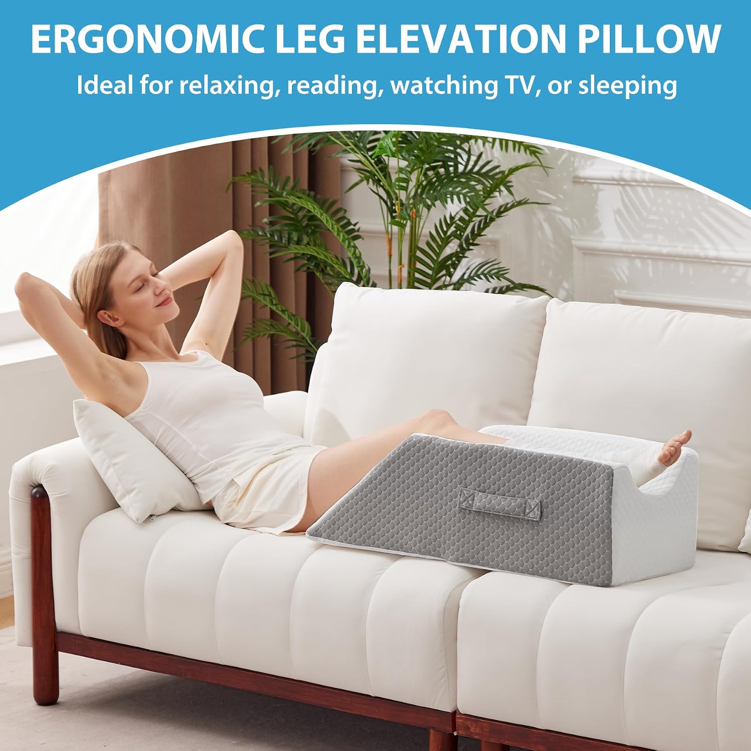 Megcxit Leg Elevation Pillows for After Surgery, Injury or Rest, Memory Foam Leg Elevating Pillow, Leg Pillow Elevation Blood Circulation,…