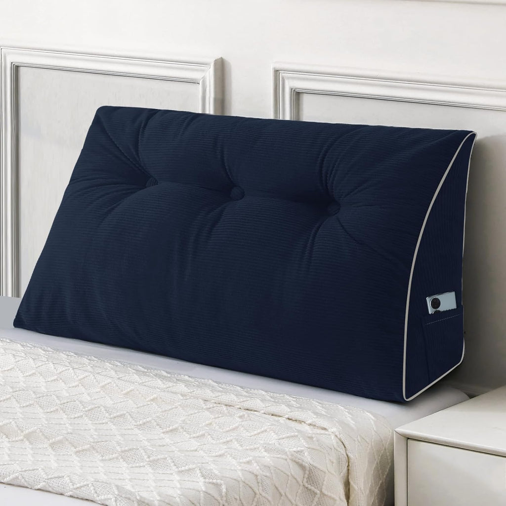 Sasttie Headboard Pillow Twin/Twin XL, Wedge Pillow Headboard for Dorm, Triangular Daybed Backrest Cushion for Sitting or Reading in Bed, w…