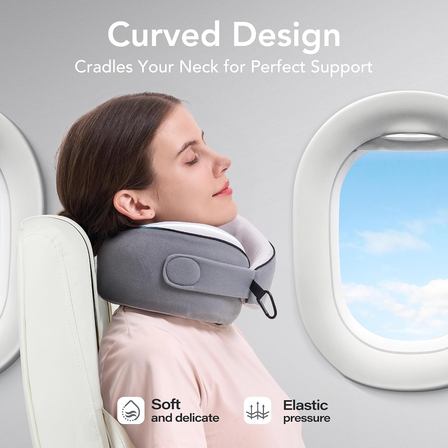 KPNEOL Travel Pillow, 100% Pure Memory Foam Travel Neck Pillow Airplane Neck Support Ergonomic Design for Traveling Suitable for…