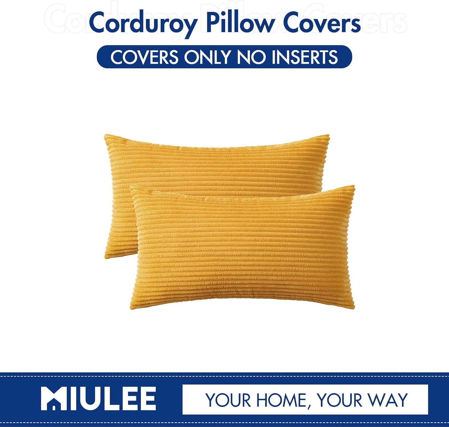 MIULEE Pack of 2 Pillow Covers Soft Soild Decorative Throw Pillow Covers Set Cushion Cases Pillowcases for Sofa Bedroom Car 12 x 20 Inch…