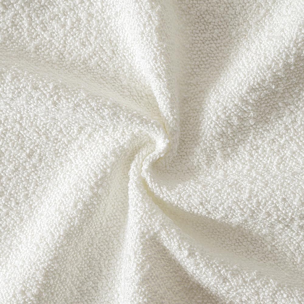 Miulee 20x20 Inch Decorative Pillow Covers for Couch Bed Set of 2 Textured Boucle Neutral Throw Pillow Covers Cream White Accent Solid Pill…