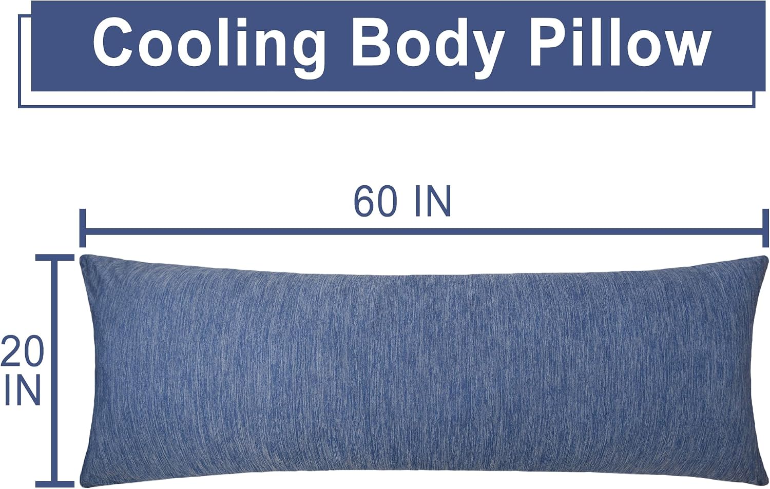 Dwcn Memory Foam Body Pillow – Cooling Breathable & Supportive Full Length Pillow for Side Sleepers, Pregnancy, Leg & Back, 20x60 Inch Blu…