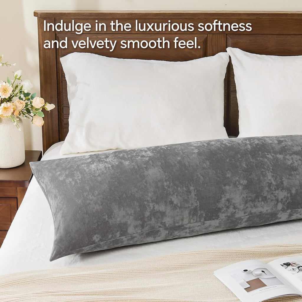 BEDELITE Velvet Body Pillow Cover with Zipper, Soft and Plush 20x54 Long Pillow Case, Velvety Smooth and Cozy Body Pillow Pillowcase for…