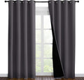 Nicetown Grey Full Shade Curtain Panels, Pair of Energy Smart & Noise Blocking Out Blackout Drapes for Dining Room Window, Thermal Insulate…
