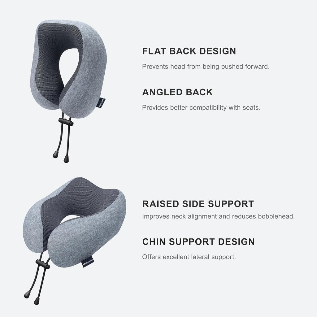 Urnexttour Travel Pillow for Airplane Memory Foam Neck Pillow, Soft & Support Travel Pillow for Travelling, Sleeping Rest, Car, Train and H…