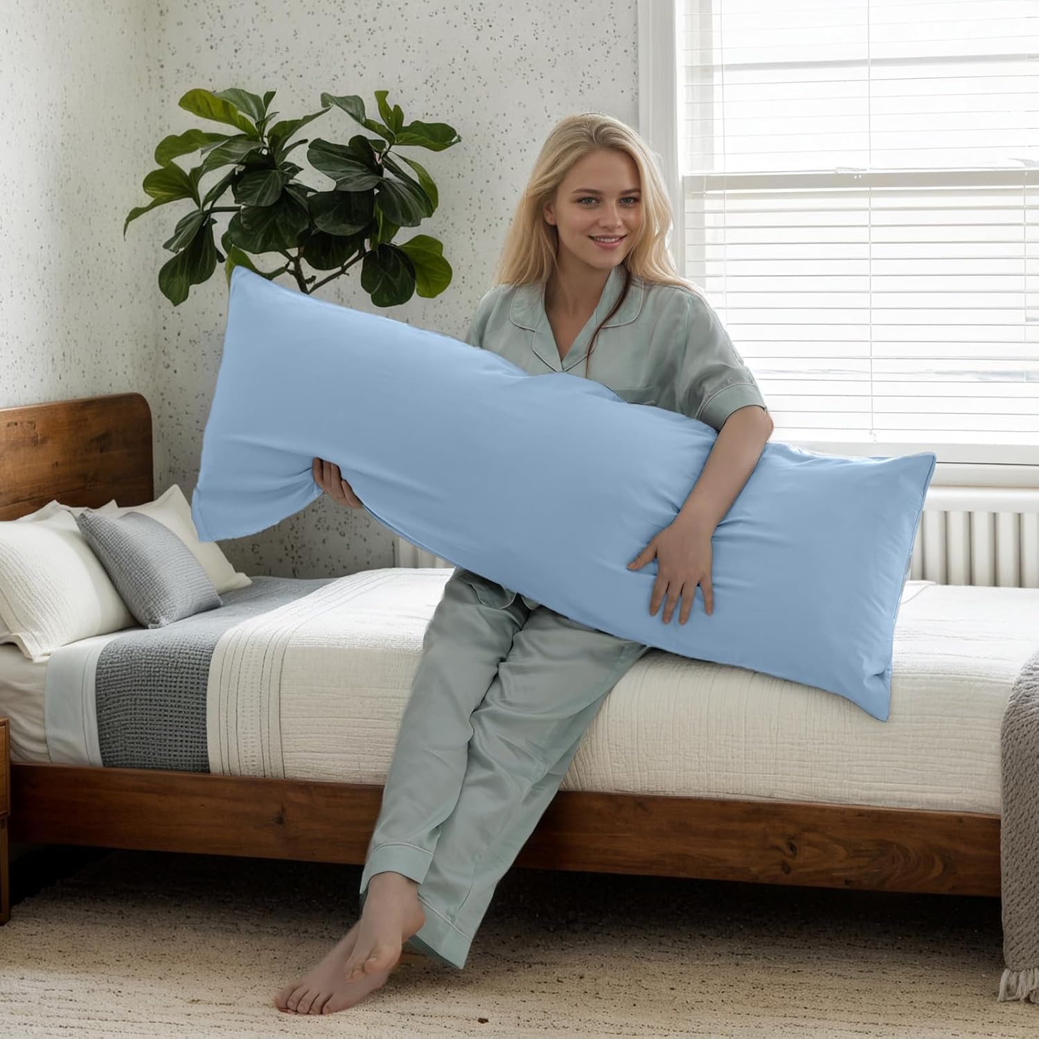 Body Cooling Pillow Cases Cover, Bamboo Rayon Body Pillowcases with Zipper Closure, Cool & Breathable Pillow Case for Hot Sleepers and…
