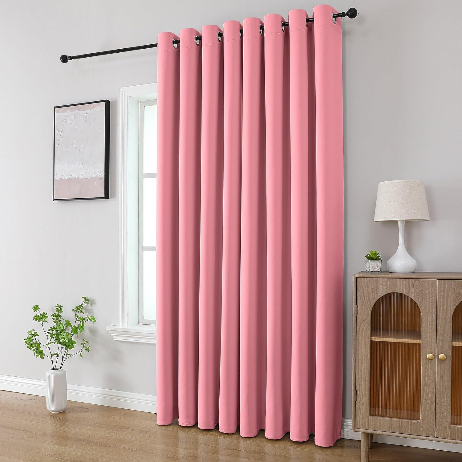 Cucraf Pink Blackout Curtains 96 inch Length 2 Panels Set, Room Darkening Drapes for Living Room Bedroom, Thermal Insulated Light Blocking…