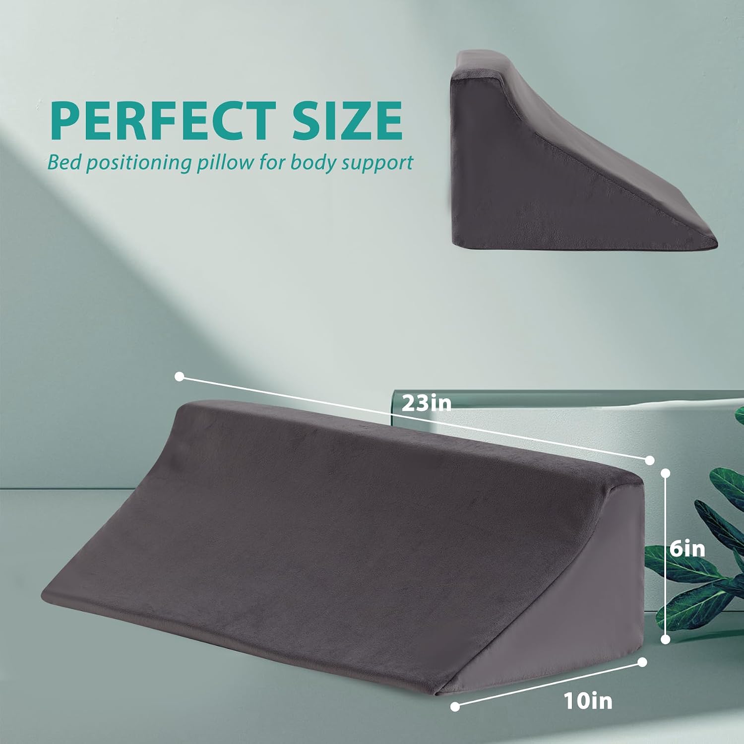 Bedluxe Wedge Pillow for Side Sleeping, Comfort Foam Back Pillow for Side Sleeper, Bed Wedges & Body Positioners for After Surgery, Pregnan…