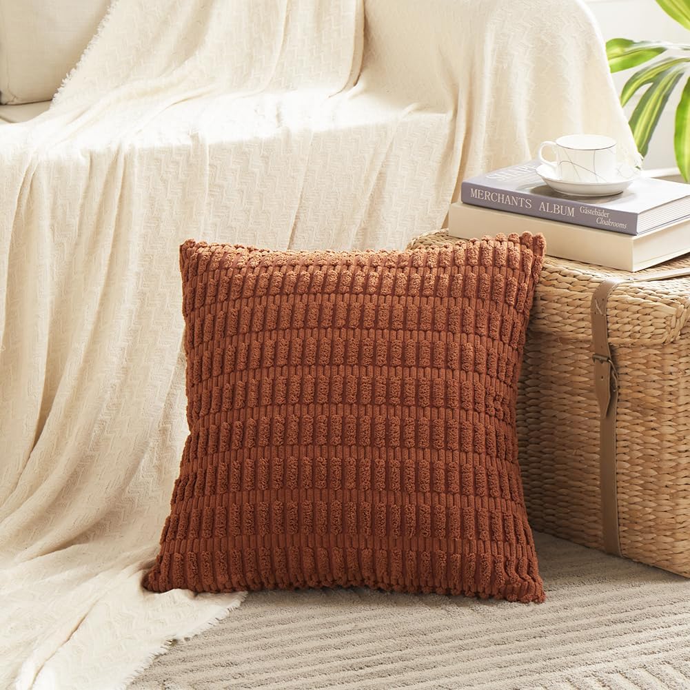 Fancy Homi 4 Packs Decorative Throw Pillow Covers for Living Room Couch Bed, Modern Farmhouse Boho Home Décor Accent Cushion Case, 22" x…
