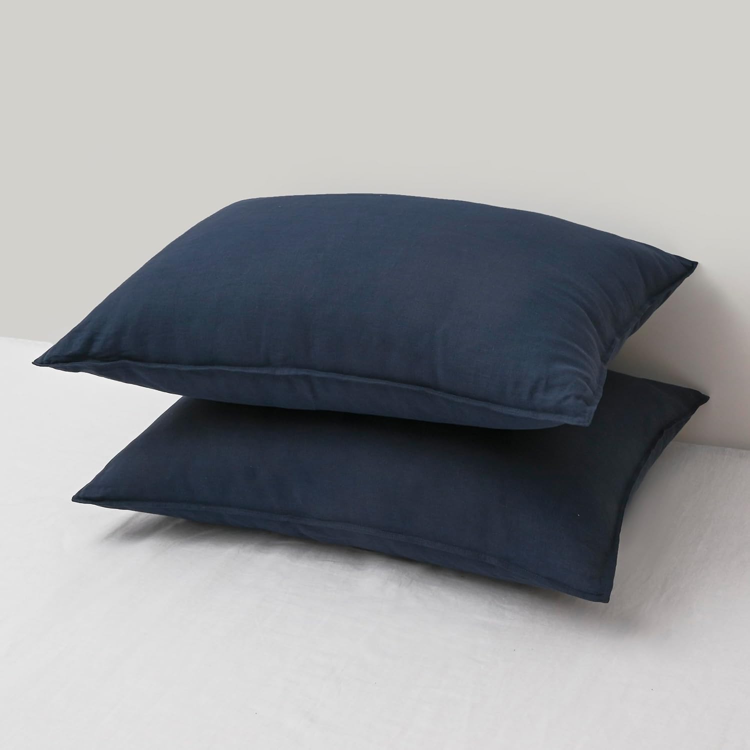 Chuffed Linen Pillowcases 2 Pack 100% Linen Standard Pillow Cases, Breathable and Cooling Washed Pillowshams with Zipper Closure, 20x30 Inc…