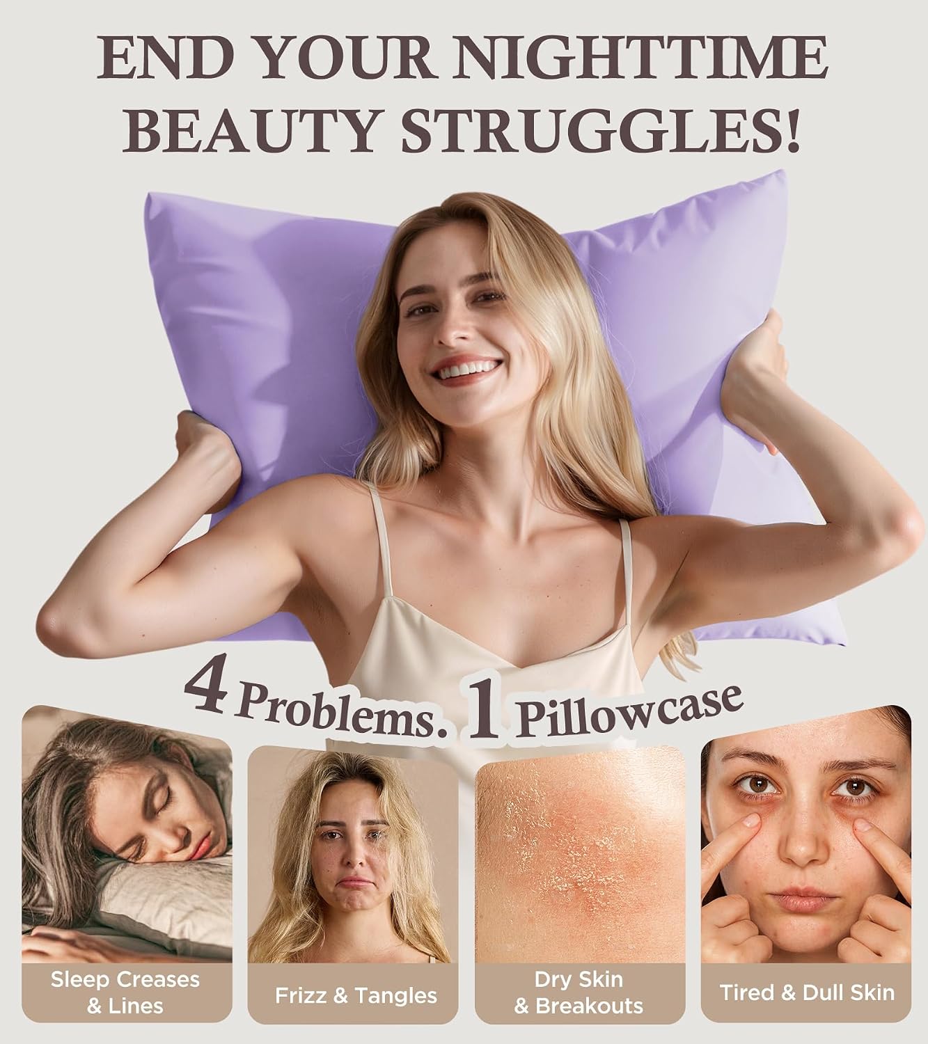 Rifens Instant Chill Cooling Pillowcase for Hot Sleepers, 2% HA Infused Pillowcase Hydrates Skin & Hair, Reduces Wrinkles & Frizz, Softer T…