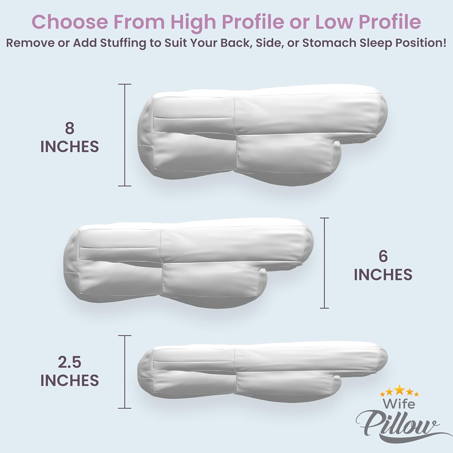 Home Wife Pillow - Cooling Shredded Memory Foam, 1 LBS Extra Bag of Stuffing, Ice Gel Infused Blended with Siliconized Fiberfill. Customize…