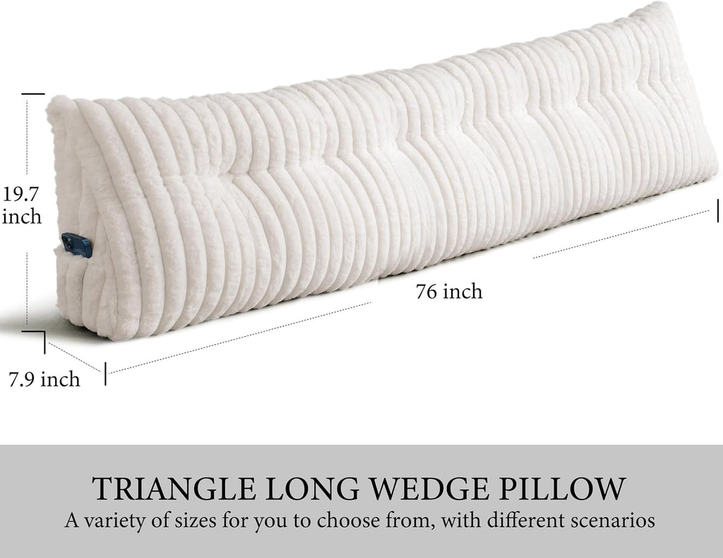 Headboard Pillow King, Triangular Wedge Pillow Headboard King, Cushion Headboards Reading Pillows, Backrest Pillows for Sitting in Bed or…