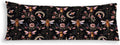 Vintage Moody Dark Floral Bumble Bee Moon Body Pillow Cover 20x54, Dark Academia Cottagecore Gothic Witchy Bee Long Body Pillow Case…