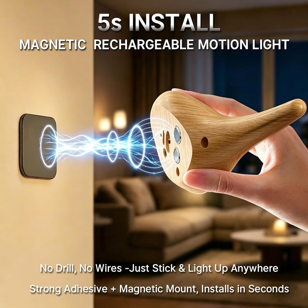 Motion Sensor Night Light: 1200mAh Rechargeable Wall Sconce Magnetic Stair Lights Indoor Wireless Wall Sconces Night Light for Bedroom…
