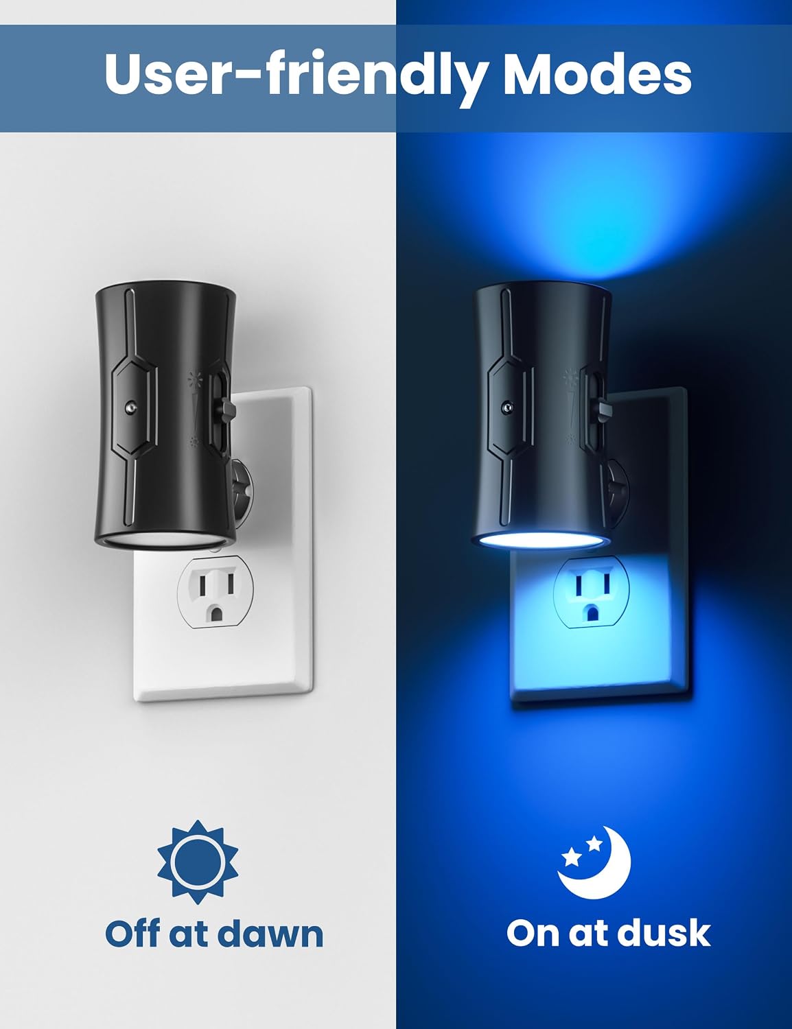 Sujeet LED Night Lights Plug into wall, Bright Night Light, Dusk to Dawn Sensor, Blue Night Light, 0-100LM Adjustable Brightness, Dimmable…