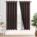 Xwzo 100% Blackout Curtains 63 Inches Long with Tiebacks- Heat Blocking Energy Efficiency Window Draperies Grommet Top with Black Liner for…
