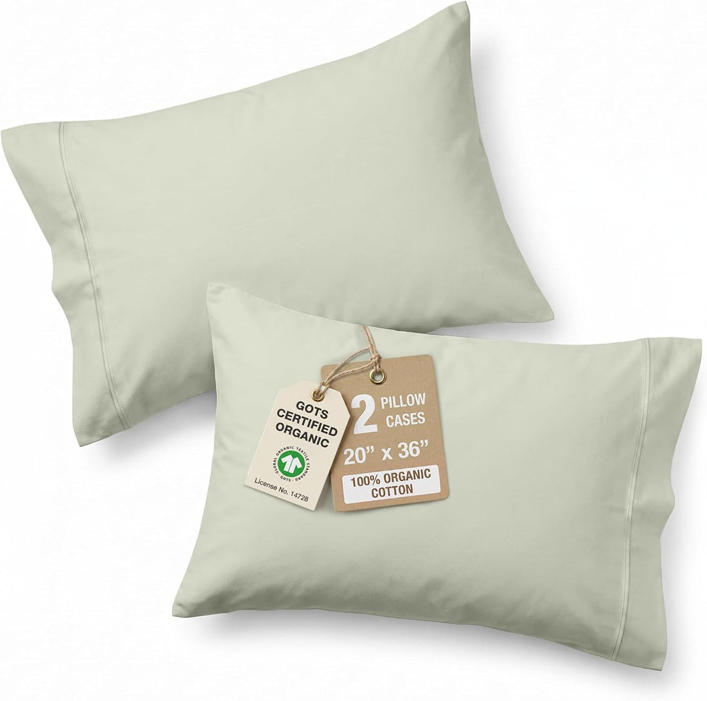 LaneLinen Lane Linen 100% Organic Cotton King Size Pillow Cases Set of 2 (20''x36'') Pillow Cases King Size Certified Organic Cotton Pillow…