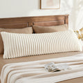Bedelite Fluffy Faux Fur Body Pillow Cover with Zipper, Luxury Plush 3D Striped Pillow Cover 20x54 Inches, Super Soft and Cozy Long Body Pi…
