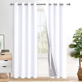 Xwzo 100% Blackout Curtains 2 Panels with Tiebacks- Heat and Full Light Blocking Window Treatment with Black Liner for Bedroom/Nursery, Gro…