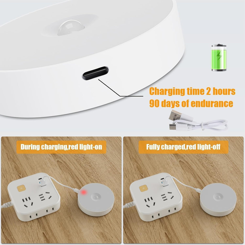 6 Pack Motion Sensor Light Indoor [Upgraded 14 LEDs], USB Rechargeable Night Light, Long Last Battery & 3 Light Modes, Wireless Magnetic…