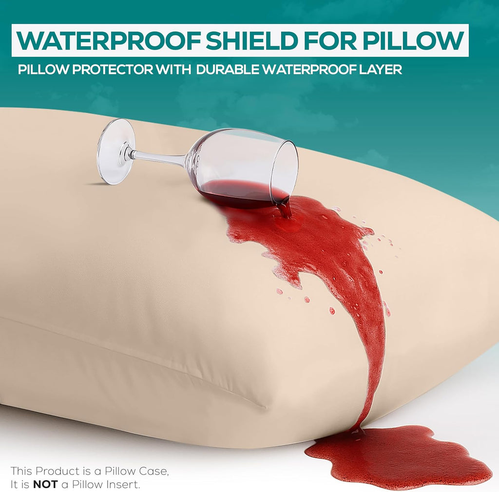 Utopiabedding Utopia Bedding 100% Waterproof Pillow Protectors with Zipper Queen Size (Set of 2), Bed Bug and Dust Mite Proof Zippered Pill…