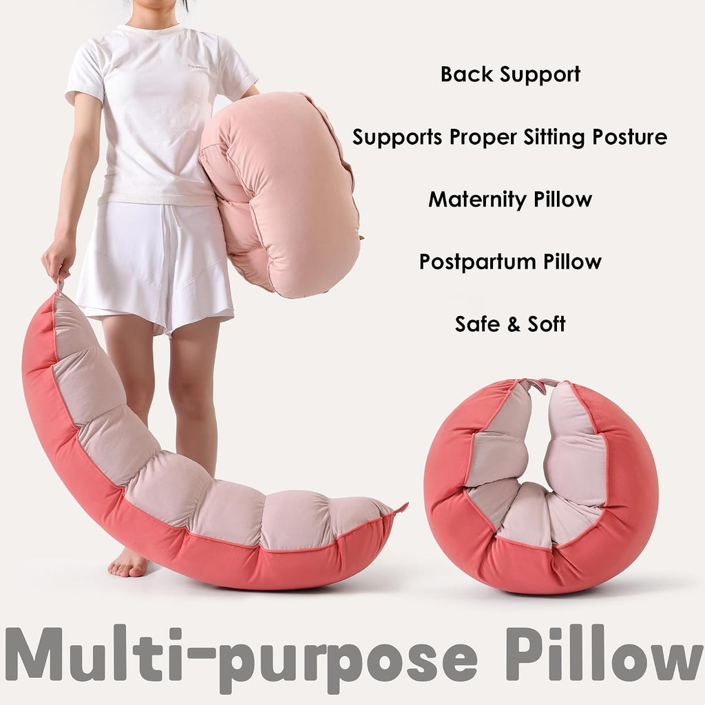 Peallow(Pat. Pend) – Long Round Body Pillow for Adults, Bolster Pillow for Sleeping, Soft and Supportive Pillow for Sleeping & Lumbar…