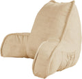 Bytide DIY Assembly Art Velvet Backrest Reading Bed Rest Pillow with Arms & Pockets, 18" H for Sitting in Bed Couch Sofa, Back Support Cush…