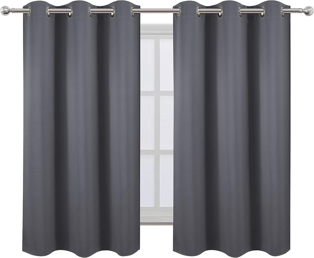 Lemomo Grey Blackout Curtains for Bedroom Room Darkening Curtains/38 x 54 Inch Long Set of 2 Panels Draperies Thermal Insulated Living Room…