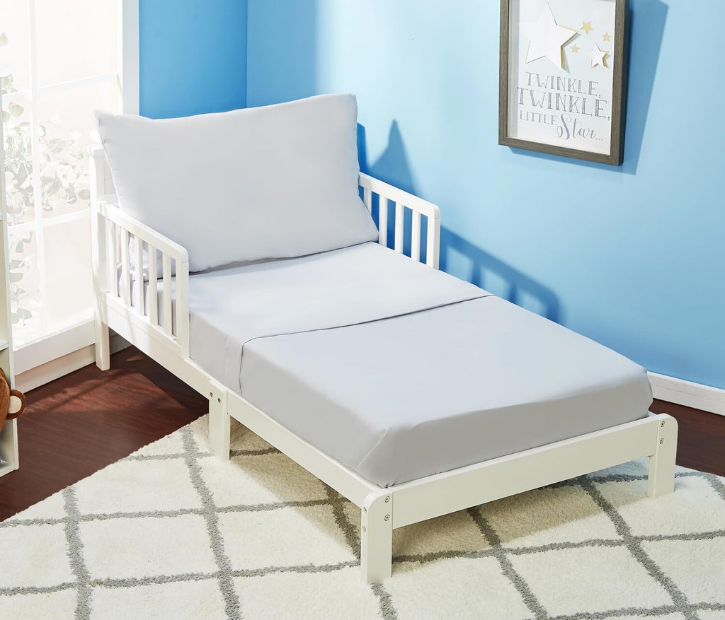EVERYDAY KIDS 3 Piece Toddler Sheet Set - Soft Breathable Microfiber Toddler Bedding - Includes a Flat Sheet, a Fitted Sheet and a…