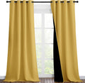 Nicetown Bright Yellow Full Shade Curtain Panels, Pair of Thermal Insulated & Energy Efficiency Blackout Drapes for Living Room Windows, Li…