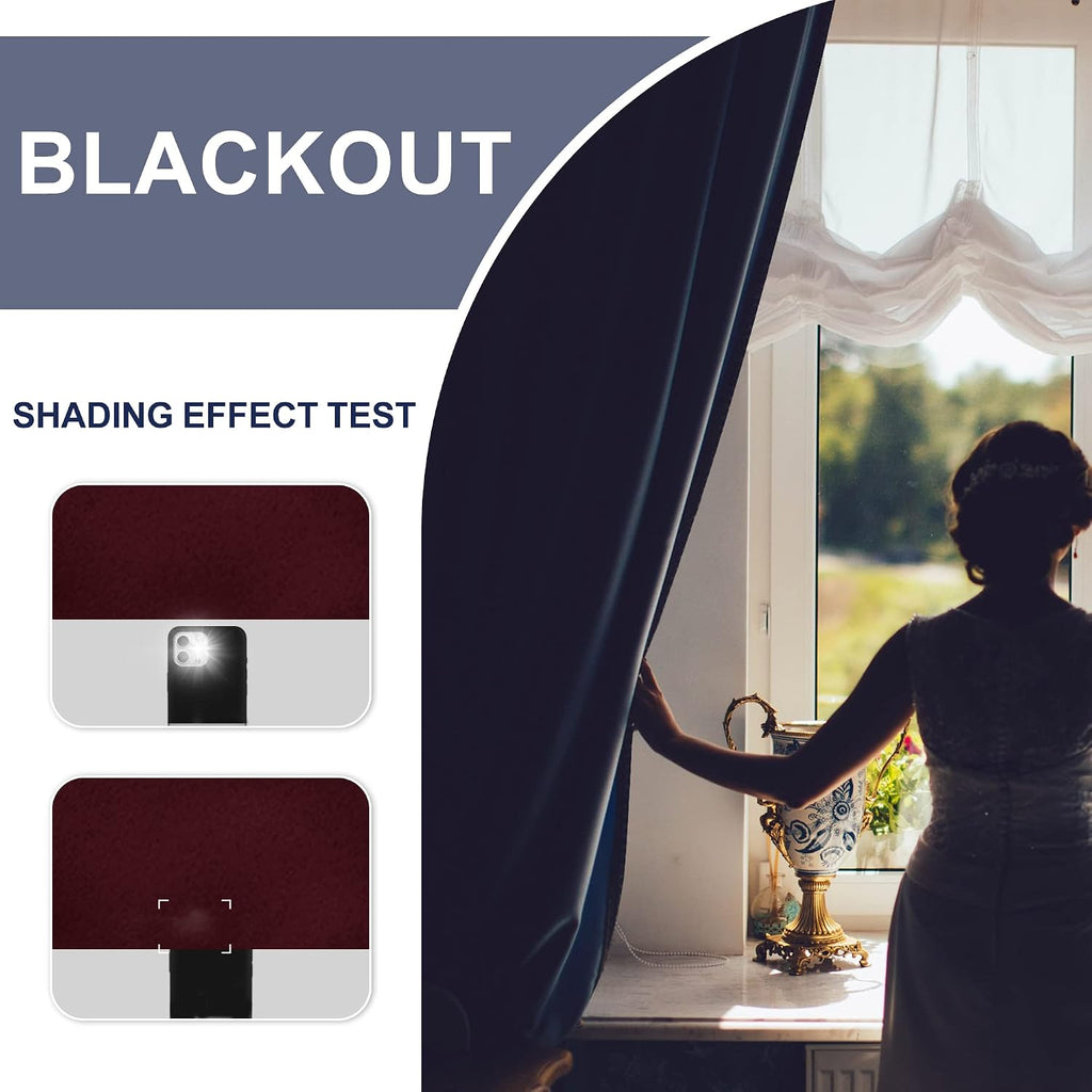 Jiuzhen Blackout Curtains for Bedroom– Thermal Insulated, Noise Reducing Room Darkening Privacy Drapes for Living Room, Set of 2 Panels with…