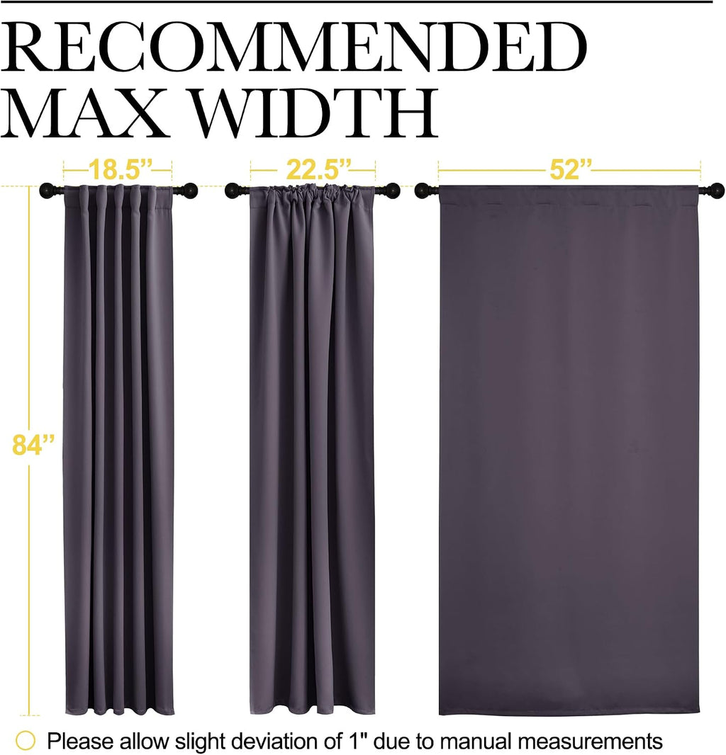 Nicetown Light Reducing Curtain Panels Window Draperies - (Greyish Purple Color) 52x84 inch, 2 Pieces, Insulating Room Darkening Drapes for…