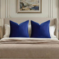 GIGIZAZAFocusingonhomedecoration GIGIZAZA Blue Large Throw Pillow Covers, Pack of 2 Velvet 26x26 Couch Pillows for Living Room Decorative S…