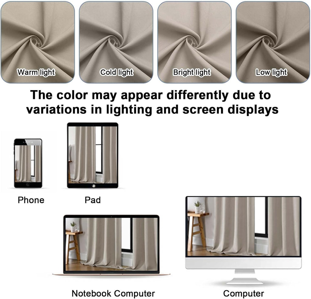 Gwine Stone Blackout Curtains for Living Room 72 inches Long, Noise Reducing Room Darkening Window Treatment Curtains for Bedroom…