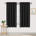 Dwcn Blackout Curtains Room Darkening Thermal Insulated Bedroom Curtains Window Curtain Panels, 52 x 63 inches Long, Set of 2 Black Rod Poc…