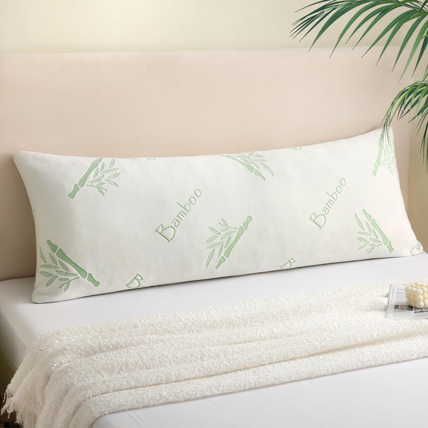 Primesoft Body Pillow for Adults, Memory Foam Long Pillow for Side Sleeper, Fluffy and Firm Full Body Pillow with Removable…