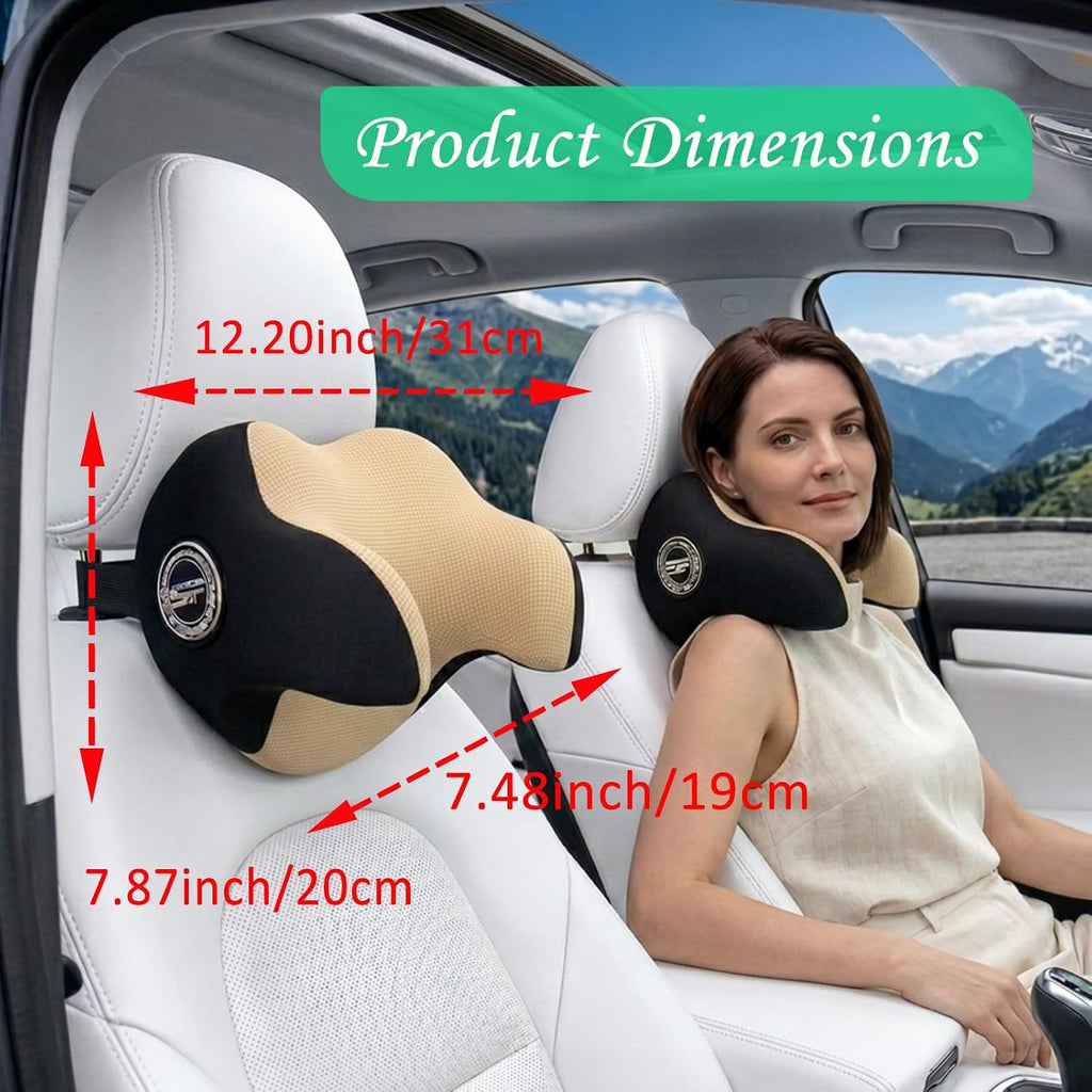 Really Helpful Car Headrest Pillow, Car Neck Pillow for Sleeping with Adjustable Strap, 100% Memory Foam & Breathable Removable Cover…
