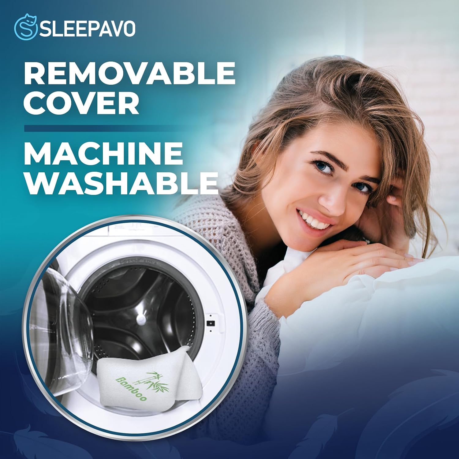 Sleepavo Adjustable Cooling Pillows Queen Size Set of 2 Pack - Extra Soft Shredded Memory Foam Best Pillows for Sleeping - Back, Stomach…