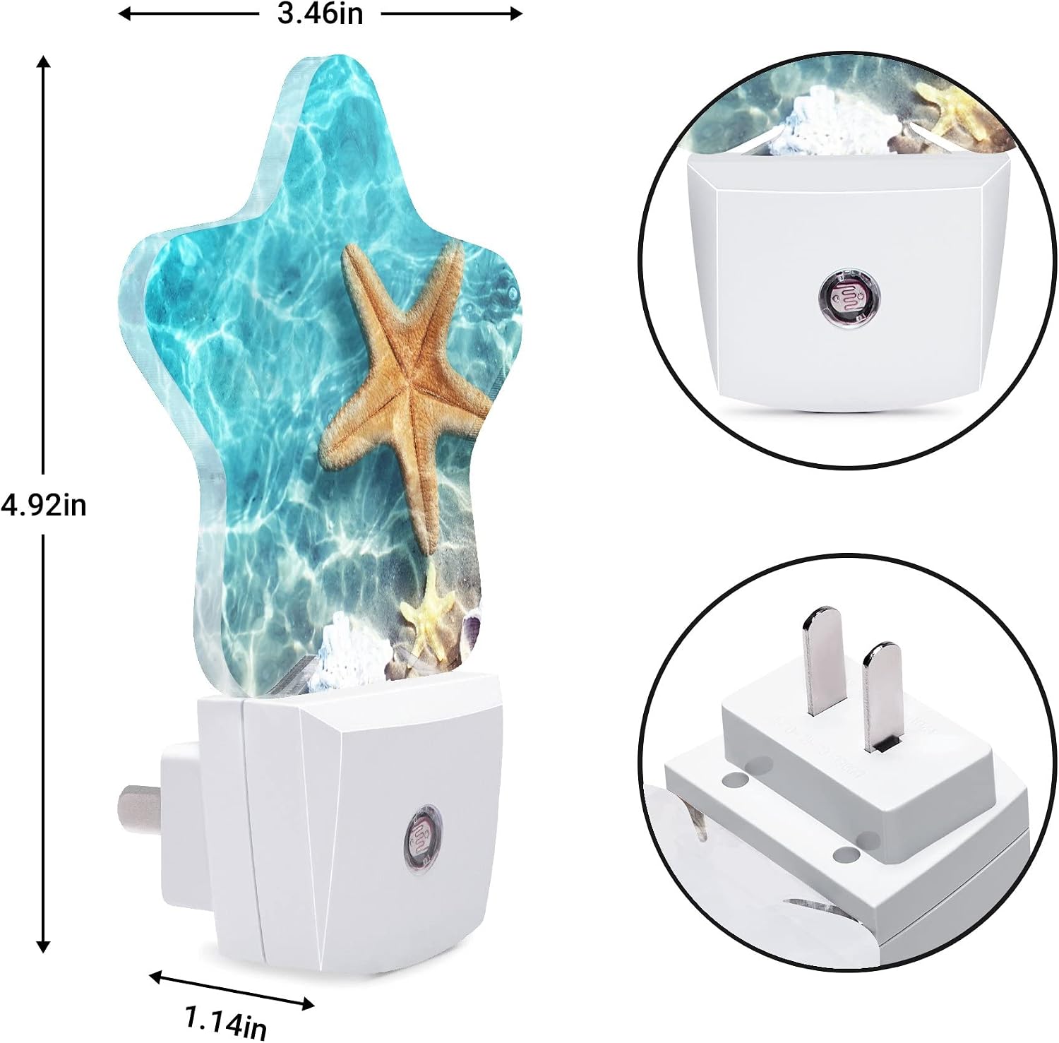 Caifujiqi Night Light Plug-in into Wall Dusk to Dawn Smart Sensor White Led Nightlight for Bedroom Bathroom Kitchen Hallway Stairs Energy E…