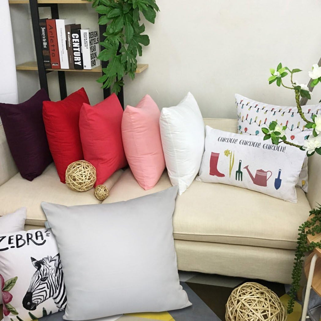 Thmyo 4-Pack 100% Cotton Comfortable Solid Decorative Throw Pillow Case Square Cushion Cover Pillowcase Sublimation Blank Pillow Covers DIY…