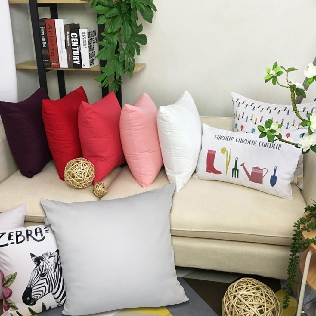 Thmyo 4-Pack 100% Cotton Comfortable Solid Decorative Throw Pillow Case Square Cushion Cover Pillowcase Sublimation Blank Pillow Covers DIY…