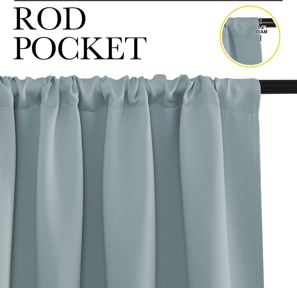 NICETOWN 2 Panels Blackout Curtains, Rod Pocket Thermal Insulated Curtains for Bedroom, Room Darkning Shading Blinds Modern Home…