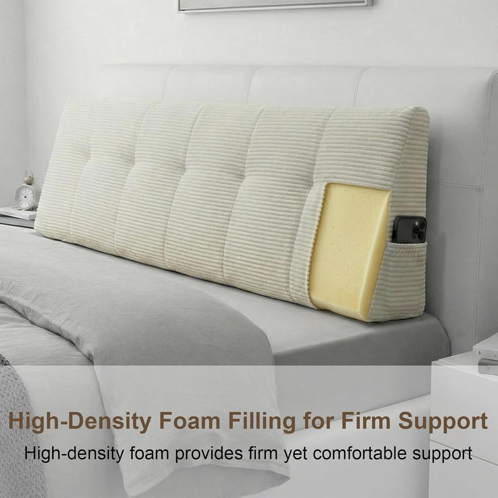 Djft Headboard Pillow Queen Size for Sitting in Bed, Large Bed Wedge Backrest Cushion with Ergonomic Foam, Reading Pillow Large Back…