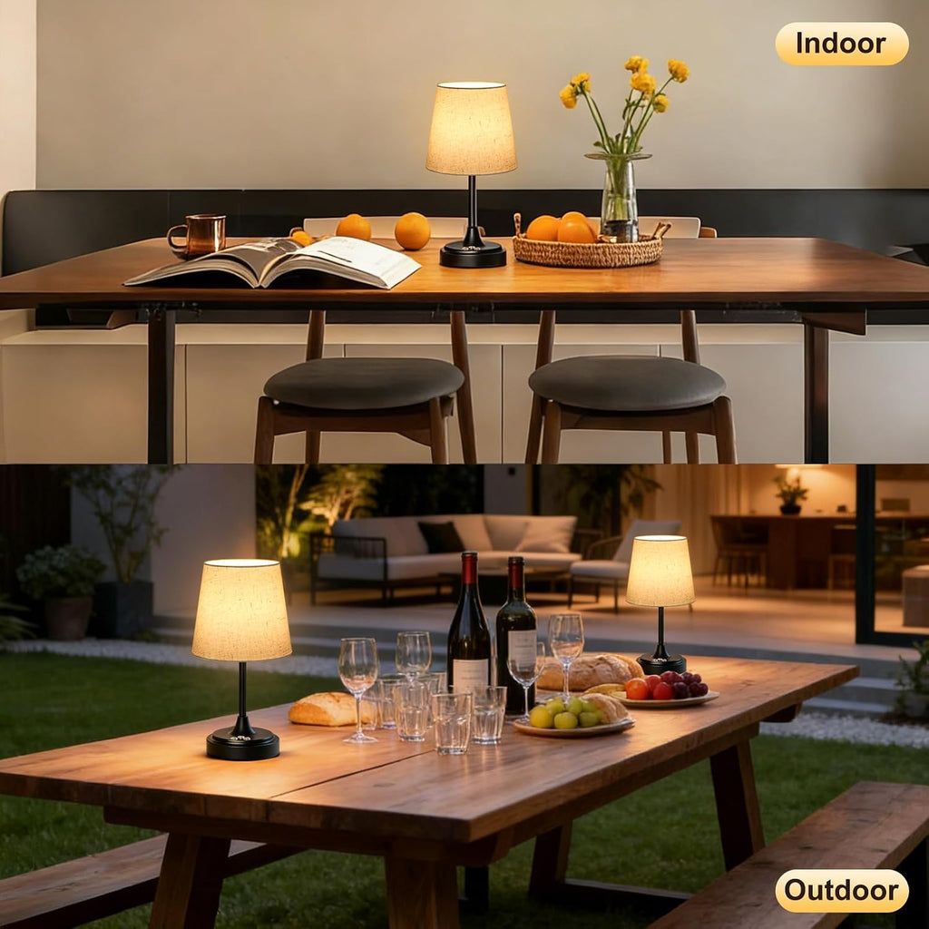 Wowag Small Cordless Table Lamp Rechargeable,5000mAh Battery Operated Desk Lamp,3 Colors & 7 RGB Stepless Dimmable, Touch Ambient Light…