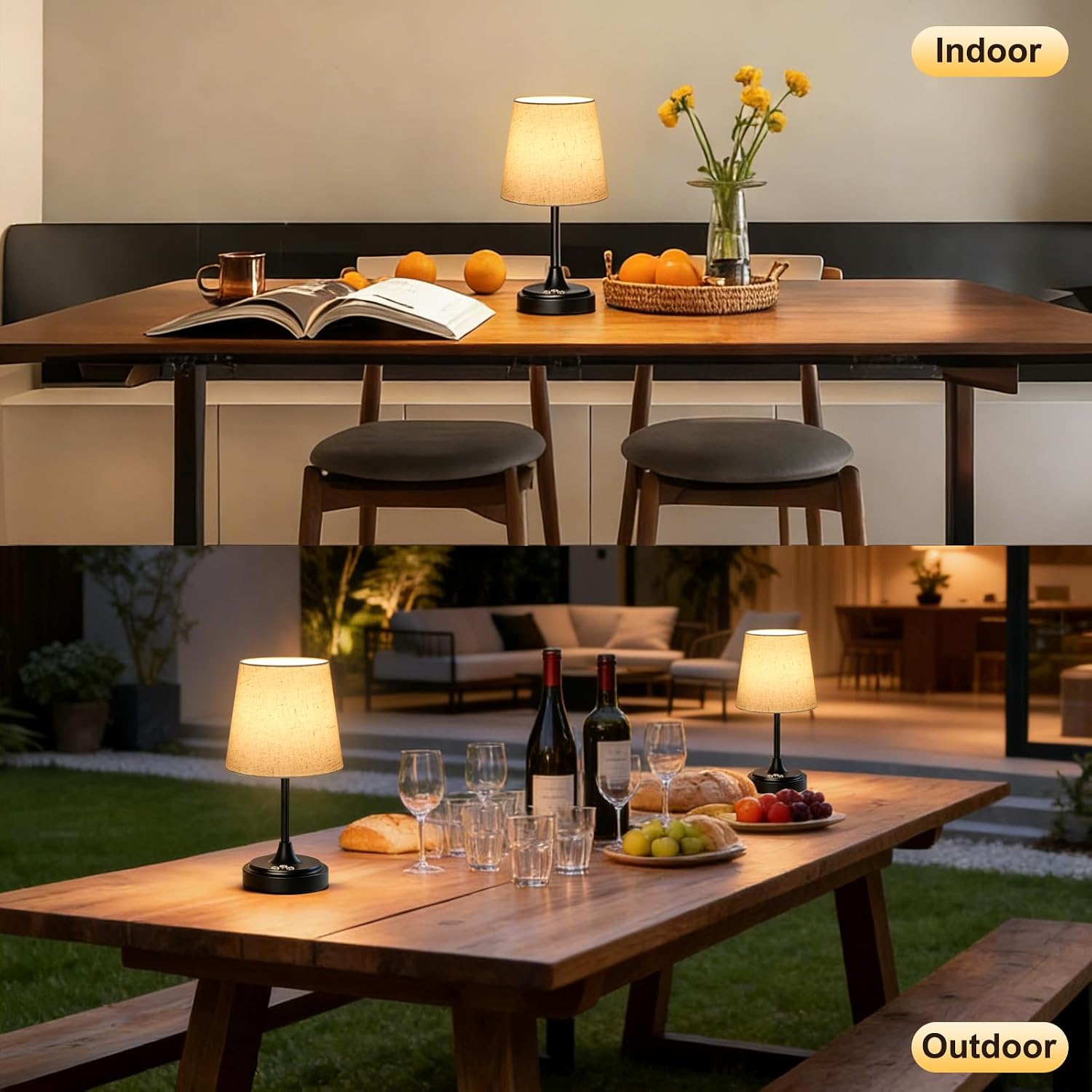 Wowag Small Cordless Table Lamp Rechargeable,5000mAh Battery Operated Desk Lamp,3 Colors & 7 RGB Stepless Dimmable, Touch Ambient Light…