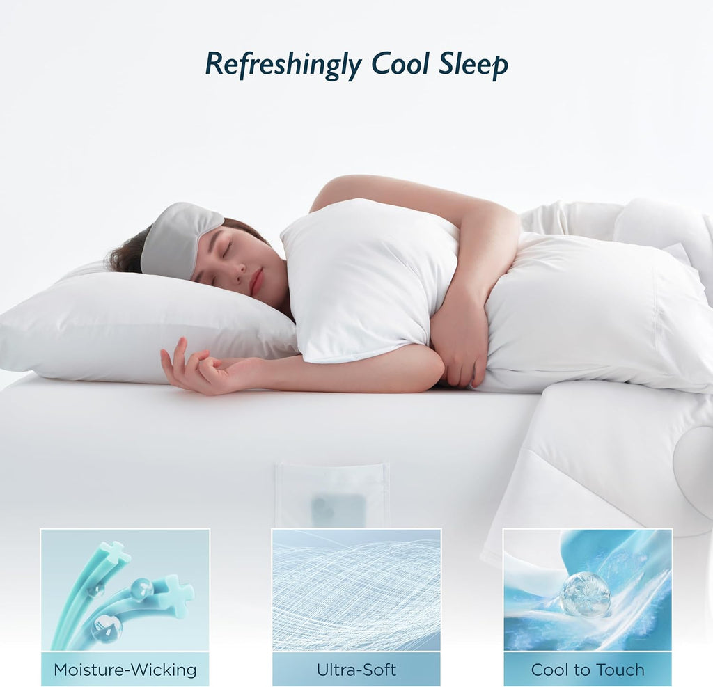 Breescape Cooling Pillow Cases King Size - BlendTekTM Dry & Cool Technology for Hot Sleepers and Night Sweats, Ultra Soft & Smooth Pillowcas…