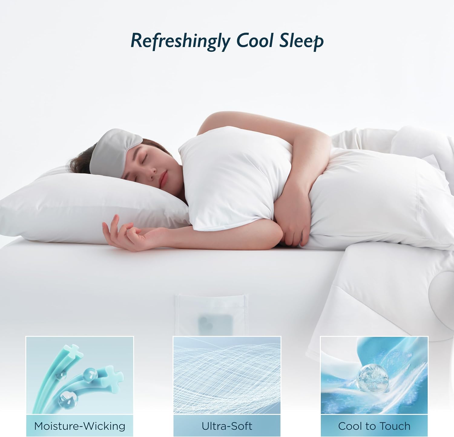 Breescape Cooling Pillow Cases King Size - BlendTekTM Dry & Cool Technology for Hot Sleepers and Night Sweats, Ultra Soft & Smooth Pillowcas…